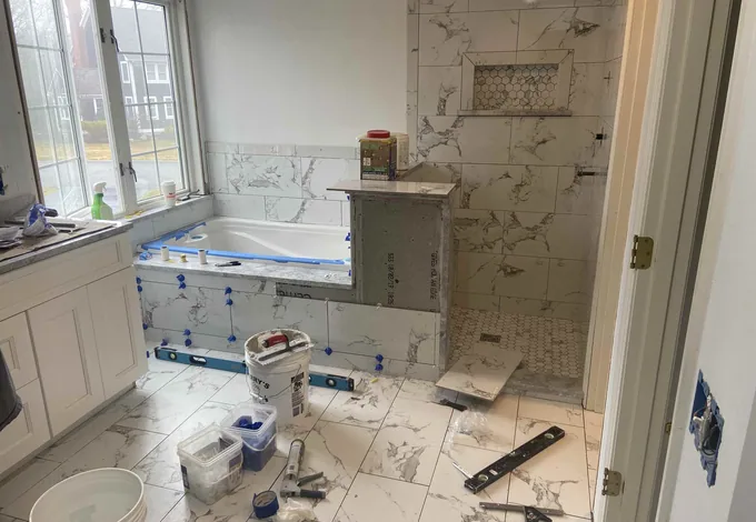 Completed bathroom remodel — photograph 1